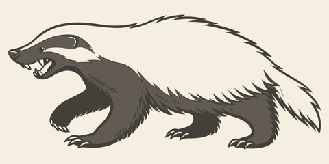 Obraz premium illustration honey badger vector graphic