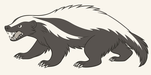 illustration honey badger vector graphic
