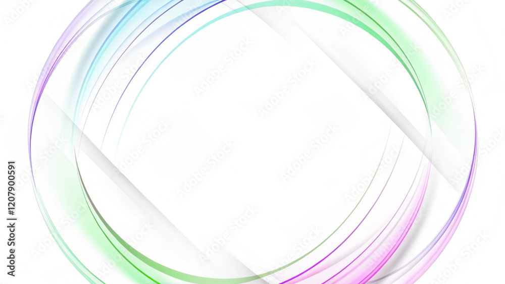 Aufkleber Abstract colorful round lines isolated on a white background. Design element for modern concept, dynamic flow art with vibrant curves, motion swirl pattern for creative visual composition