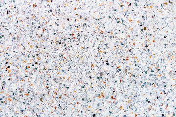 Close-up colorful texture marble chips pattern, Italian decor terrazzo natural granite stone, flooring texture or wall decoration surface abstract background.