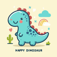 cute dinosaur illustration 