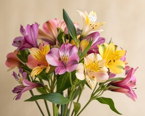 Red pink orange Autumn Colorful fall bouquet. Beautiful flower composition with autumn orange and red flowers. Flower shop and florist design concept. close up, floral background
