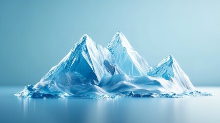 Obraz premium 3D Low Poly Ice Mountain – Ice Terrain