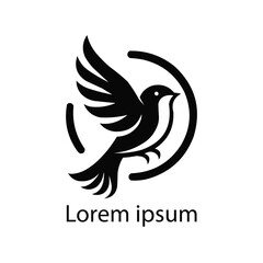 Elegant Black Bird Logo for Branding and Identity