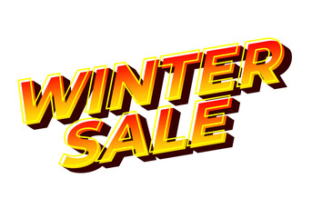 Winter sale. Text effect in modern colors with bold font, for promotion ads
