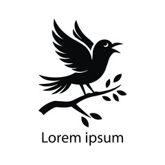 Elegant Black Bird Logo for Branding and Identity