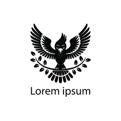 Elegant Black Bird Logo for Branding and Identity
