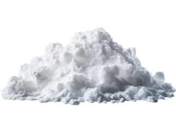 Pile of white snow isolated on a white background. PNG
