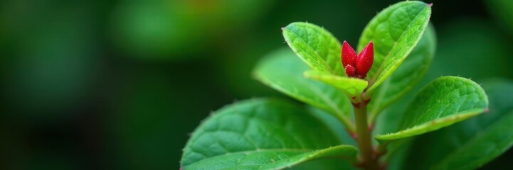 High definition macro shot of Little Stephania erecta Craib euphorbia leaf, plant, tropical