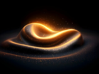 Golden Glittering 3D Abstract Background