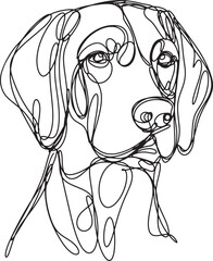 Dog hand drawing line art monoline minimalist illustration