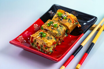 Korean Vegetable Egg Roll.