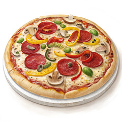 pizza isolated on white