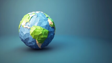 Fototapeta premium 3D Rendering Low Poly Earth Globe Illustration – Polygonal