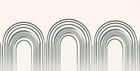 Naklejka premium A seamless pattern with digital arches, their forms layered and overlapping in an art deco style.