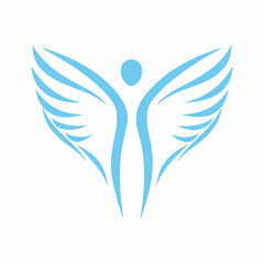 Minimalist Flying Human Design Vector illustration.