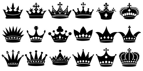 Obraz premium Royal Crown Icon Silhouette Collection