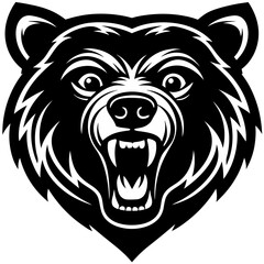 American Black Bear head mascot logo design vector
