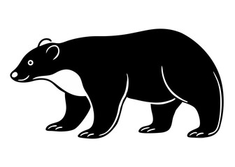 Sloth bear isolated  silhouette vector on white background 