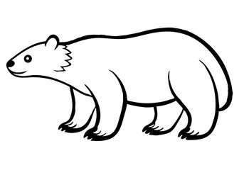 Obraz premium Sloth bear isolated line art vector on white background 