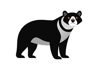 Spectacled bear  isolated silhouette vector on white background 