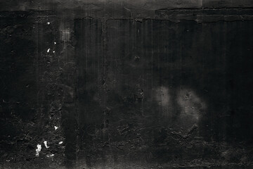 Dark black concrete wall as grunge background
