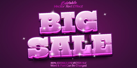 Big Sale Vector Text Effect Editable Alphabet Offer Shop Marketing