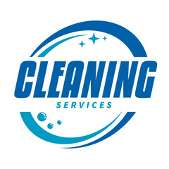 Cleaning services company logo mockup