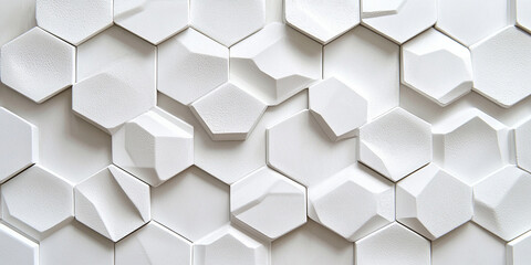 Naklejka premium White background with a hexagonal pattern, white color tone