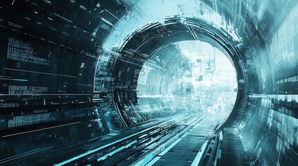 Obraz premium A futuristic site with advanced construction technology, blending robotics and AI innovation