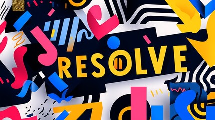 Fototapeta premium A colorful background with the word RESOLVE written in yellow