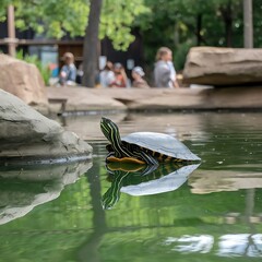 turtles in the pond