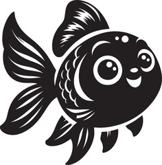 Beautiful Gold fish vector illustration silhouette isolated on white background