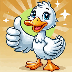 illustration of a duck with a thumbs up