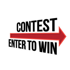 illustration of Contest enter to win letters spelled out words arrow sign or sweepstakes or giveaway concept isolated on transparent background