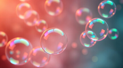 abstract pink wallpaper with close up soap bubbles