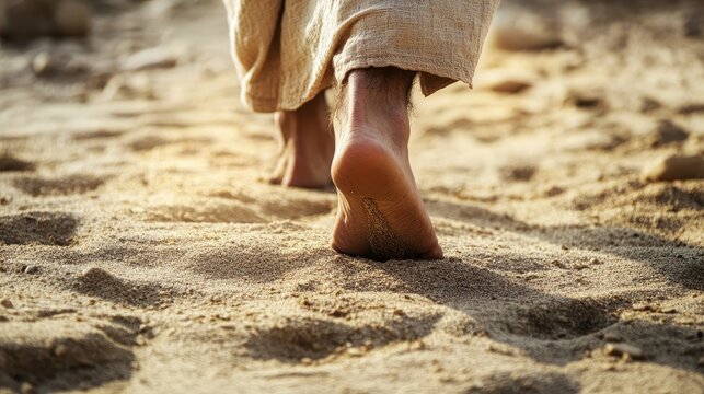 Footsteps in the sand  a man s journey following jesus on a spiritual path of faith - Powered by Adobe