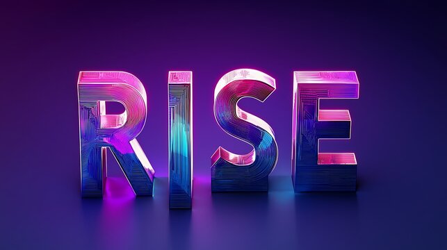 The word "rise" is written in a stylized font on a blue background