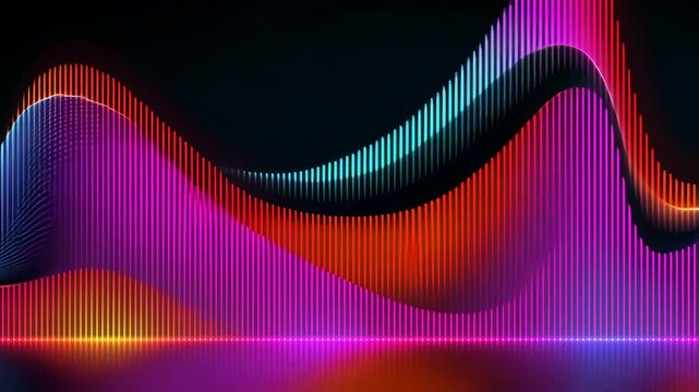 colorful neon sound wave. abstract music background