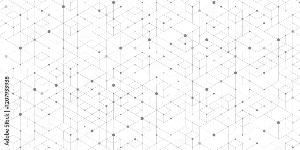 Poster Hexagonal digital abstract background. Technology concept with lines, dots and hexagons for poster, flyer, banner, header, footer, presentation