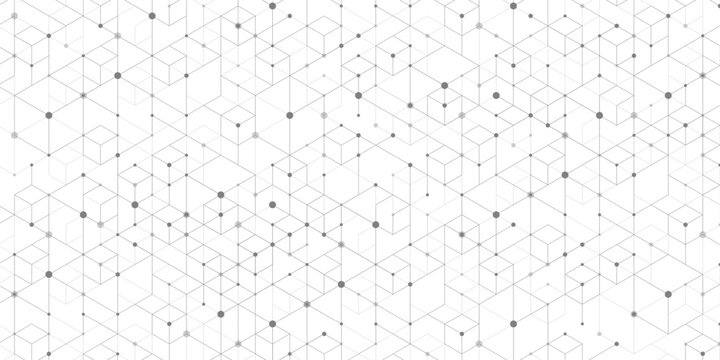 Hexagonal digital abstract background. Technology concept with lines, dots and hexagons for poster, flyer, banner, header, footer, presentation