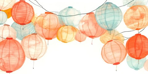Colorful Lanterns Garland for Festive Celebrations and Vibrant Decor