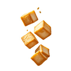 Fried Tofu Cubes falling   