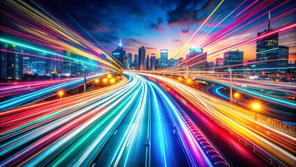 Tilt-Shift Digital Highway - Luminous Data Streams