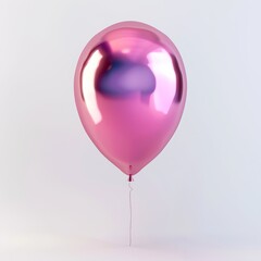 A shiny, metallic pink balloon onisolated white background