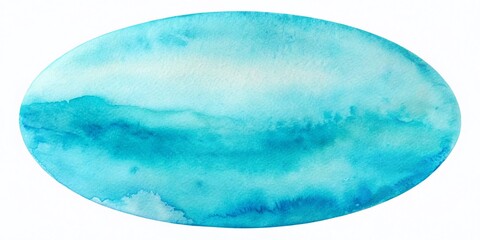 Obraz premium Tilt-Shift Oval, Light Blue Watercolor, Hand Drawn, Textured