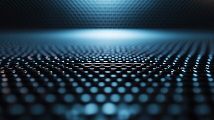 Nanotech surface with glowing center, dark background, for technology visuals