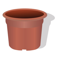 Single of flower pots isolated on white background in vector design