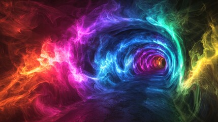 Rainbow Tunnel of  Vibrant Energy and Mystical  Colors