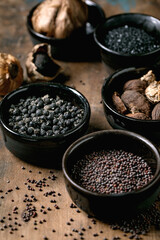 Set of black spices